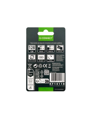 Memoria usb q-connect flash drive 128 gb 3.2...
