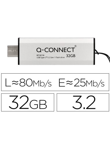Memoria usb q-connect flash drive 32 gb 3.2 tipo c