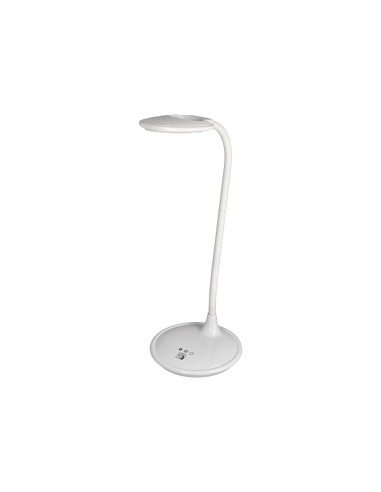 Lampara de oficina q-connect sobremesa profesional abs 18 leds 5w interruptor sensor 3 niveles con lupa color blanco