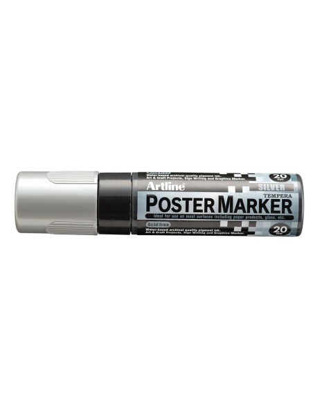 Rotulador artline poster marker epp-20 punta rectangular 20 mm color plata