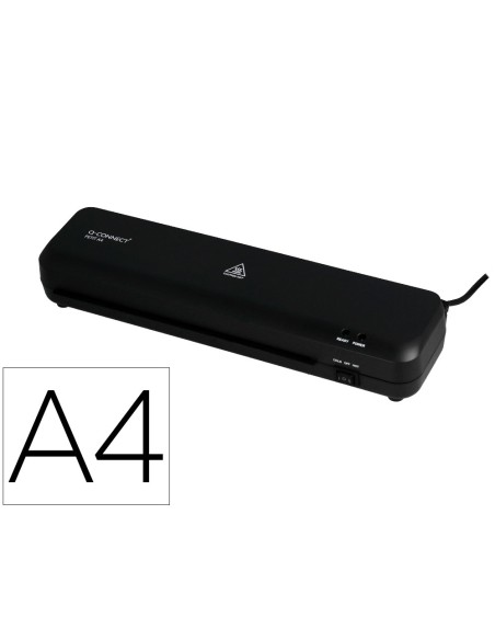 Plastificadora q-connect compacta kf19061 din a4 plastificado caliente/frio luces ready/power 2 rodillos