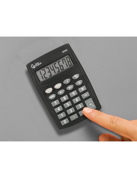 Calculadora liderpapel bolsillo xf01 8 digitos pilas color negro 99x64x9 mm