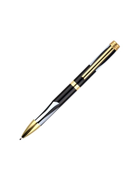 Boligrafo belius dualita cuerpo negro color blanco tinta azul caja de diseño