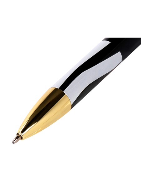 Boligrafo belius dualita cuerpo negro color blanco tinta azul caja de diseño