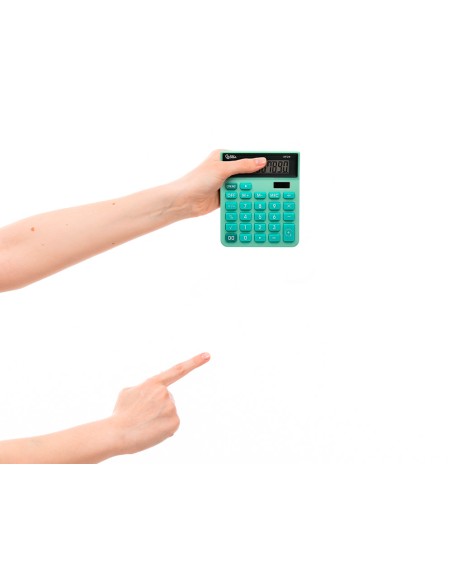 Calculadora liderpapel sobremesa xf24 10 digitos solar y pilas color verde 127x105x24 mm
