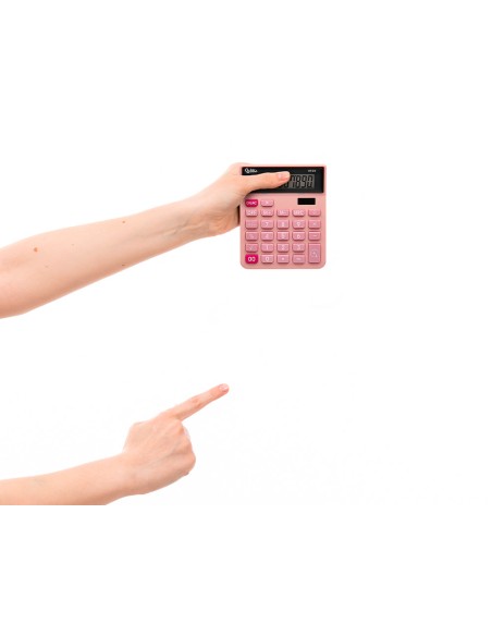 Calculadora liderpapel sobremesa xf23 10 digitos solar y pilas color rosa 127x105x24 mm
