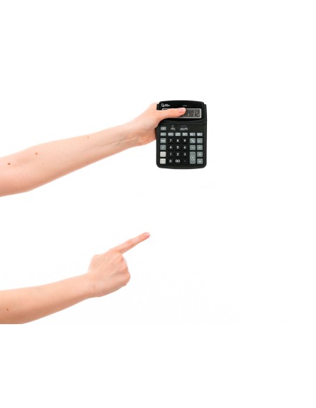 Calculadora liderpapel sobremesa xf39 12 digitos solar y pilas color negro 190x140x32 mm 40% reciclada