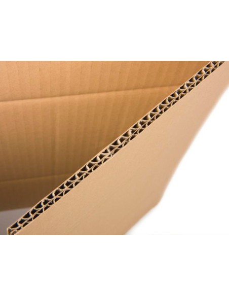 Caja para embalar q-connect americana ultra resistente carton reciclado canal doble 7mm color kraft 304x150x217 mm