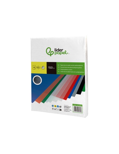 Tapa encuadernacion liderpapel polipropileno a4 0.33mm translucida paquete de 150 unidades
