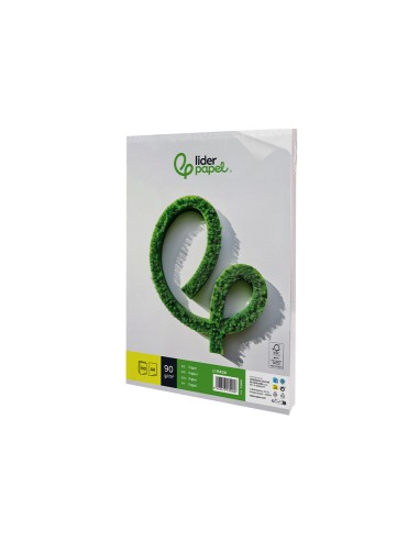 Papel liderpapel a4 90g/m2 liso paquete de 100...