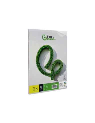 Papel liderpapel a4 90g/m2 liso paquete de 100...