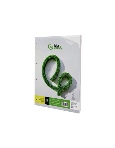 Papel liderpapel a4 80g/m2 liso 4 taladros...