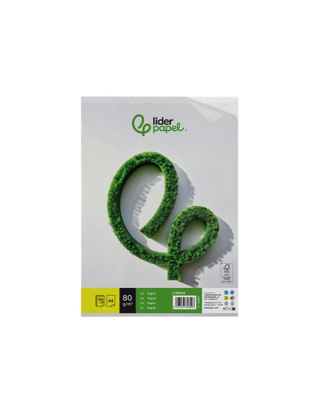 Papel liderpapel a4 8og/m2 liso paquete de 100 hojas + 10 hojas gratis