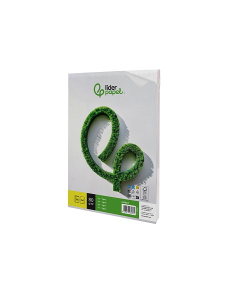 Papel liderpapel a4 80g/m2 liso paquete de 100 hojas
