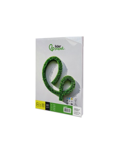 Papel liderpapel a4 80g/m2 sin taladros cuadro...