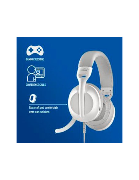 Auriculares ngs vox805 con cable estereo usb-c con control de volumen y adaptador usb color blanco
