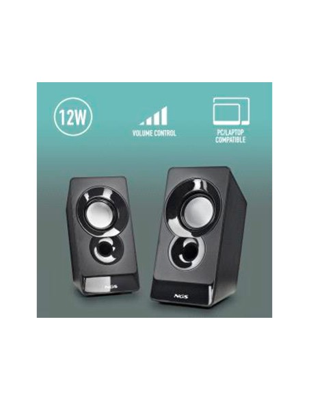 Altavoz ngs sb10 para pc 12w estereo usb entrada jack 3,5 mm color negro