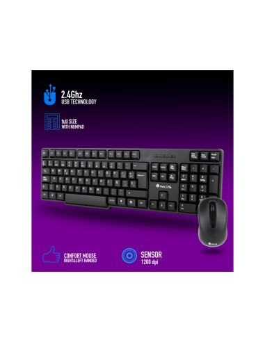 Set teclado y raton ngs inalambricos 2.4ghz usb...