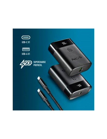 Bateria externa ngs para portatil carga rapida 22,5w 10000 mah 1xusb-c 1xusb-a