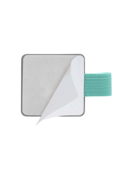 Portaboligrafo autoadhesivo antartik para cuaderno note con elastico hasta 15 mm grosor 1mm gris y turquesa