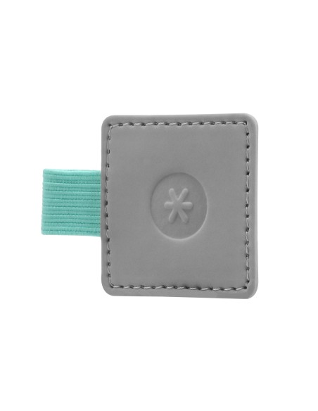 Portaboligrafo autoadhesivo antartik para cuaderno note con elastico hasta 15 mm grosor 1mm gris y turquesa