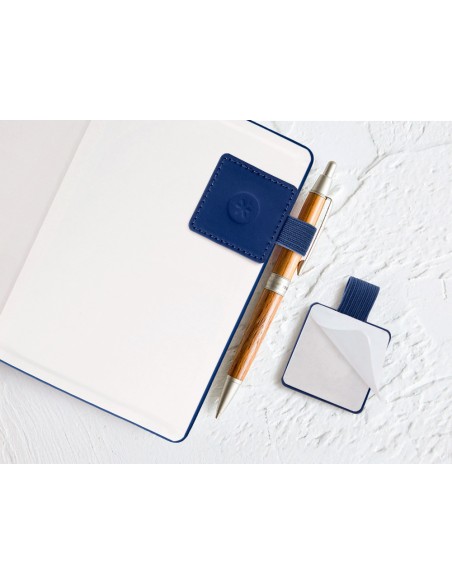 Portaboligrafo autoadhesivo antartik para cuaderno note con elastico hasta 15 mm grosor 1mm azul marino