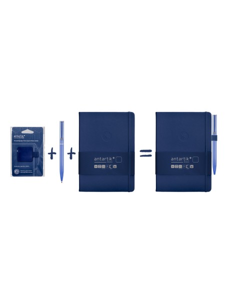 Portaboligrafo autoadhesivo antartik para cuaderno note con elastico hasta 15 mm grosor 1mm azul marino