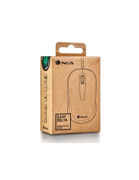 Raton ngs easy delta optico con cable 1200 dpi receptor usb 2 botones ambidiestros color negro