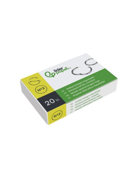 Anilla bisagra liderpapel niquelada n.2 diametro 30 mm caja de 20 unidades