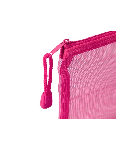 Bolsa zipper bag liderpapel poliester transpirable multiusos din a6 rosa