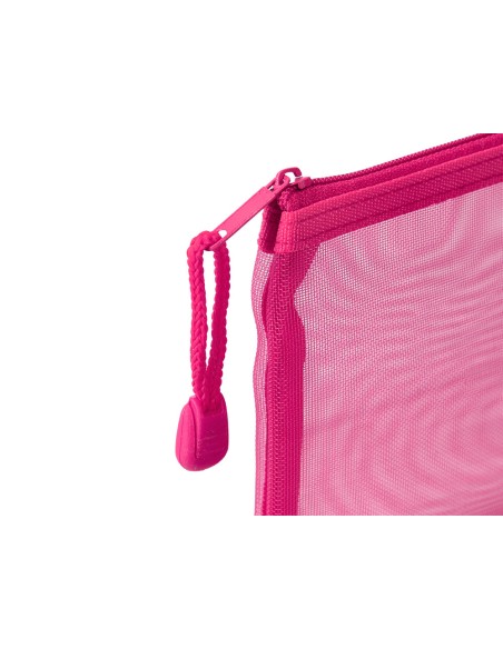 Bolsa zipper bag liderpapel poliester transpirable multiusos din a4 rosa