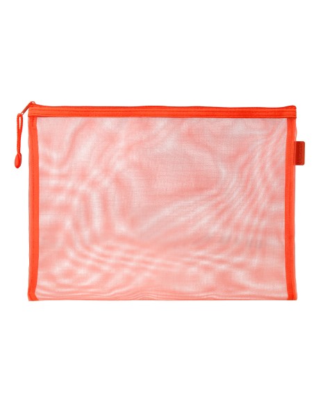 Bolsa zipper bag liderpapel poliester transpirable multiusos din a4 naranja