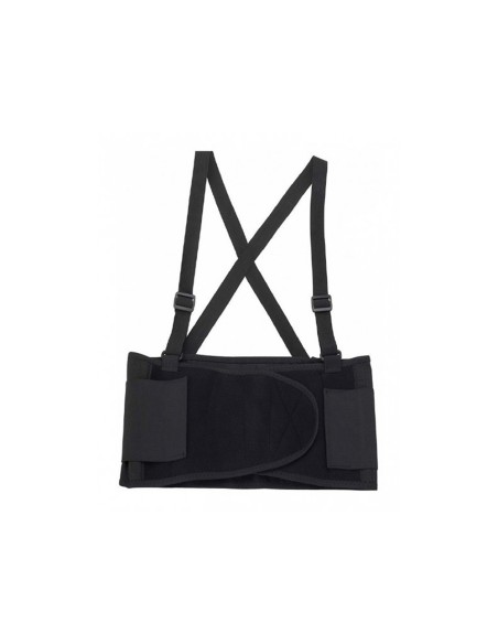 Cinturon antilumbago faru elastico con tirantes talla xl color negro