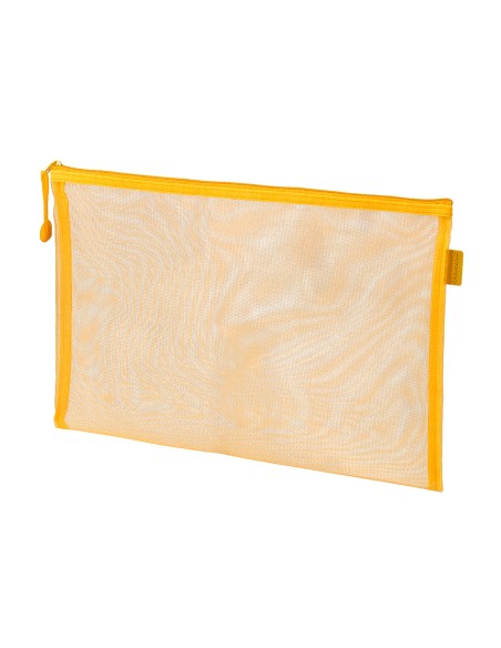 Bolsa zipper bag liderpapel poliester transpirable multiusos din a4 amarillo
