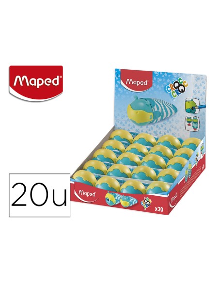 Sacapuntas maped plastico croc croc hipo 1 uso con deposito