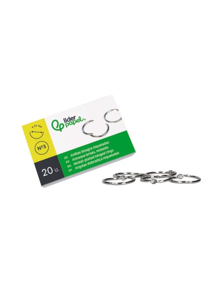 Anilla bisagra liderpapel niquelada n.3 diametro 35 mm caja de 20 unidades