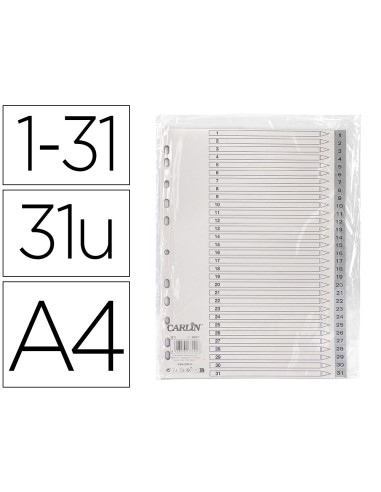 Separador numerico carlin plastico 1-31 juego...