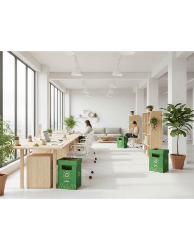 Contenedor papelera reciclaje liderpapel carton...