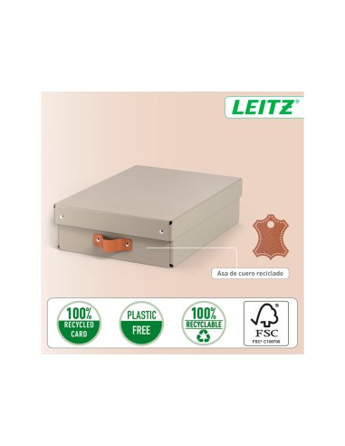 Caja de almacenaje leitz carton mediana baja...
