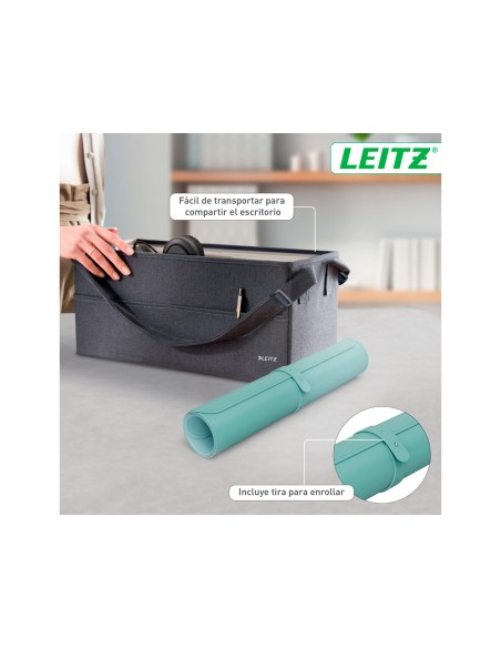 Alfombrilla de sobremesa leitz 80x40 cm color verde menta