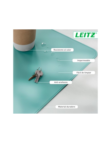 Alfombrilla de sobremesa leitz 80x40 cm color verde menta