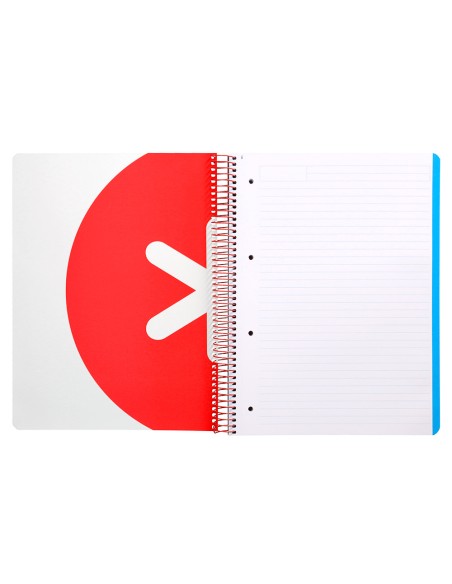 Cuaderno espiral liderpapel a4 micro antartik tapa plastico 120h 100 gr horizontal 5 bandas 4 taladros color negro