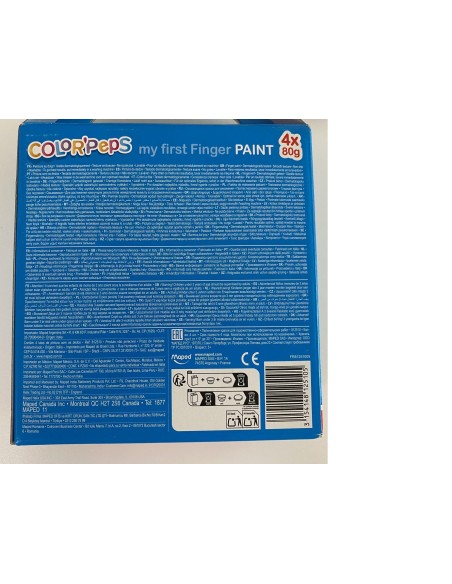 Pintura a dedos maped color peps caja de 4 botes colores surtidos 80 gr