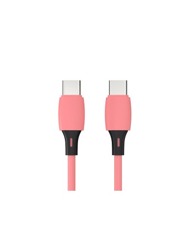 Cable usb-c a usb-c q-connect pvc longitud 2m rosa