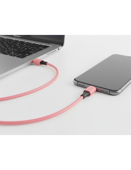 Cable usb-c a usb-c q-connect pvc longitud 2m rosa