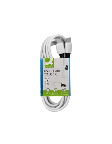 Cable usb-c a usb-c q-connect pvc longitud 3m...
