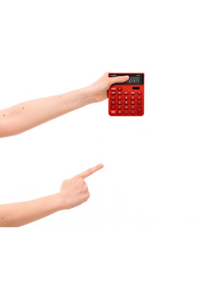Calculadora carlin sobremesa 10 digitos solar y pilas color rojo 127x105x24 mm