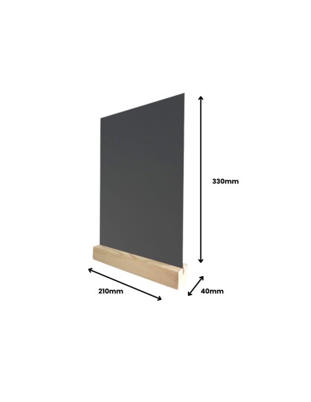 Pizarra doble cara archivo 2000 con base de madera a4 vertical metacrilato negro 100% reciclable 40x210x330 mm