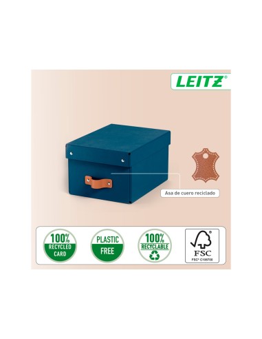 Caja de almacenaje leitz carton pequeña con asa...