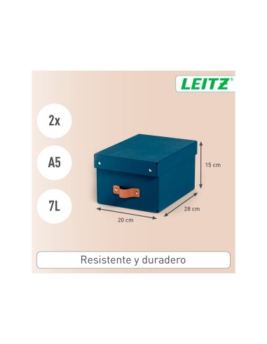 Caja de almacenaje leitz carton pequeña con asa...
